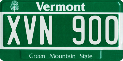 VT license plate XVN900