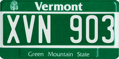 VT license plate XVN903