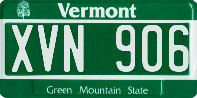 VT license plate XVN906