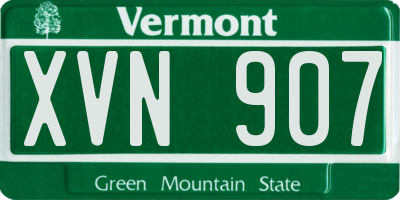 VT license plate XVN907