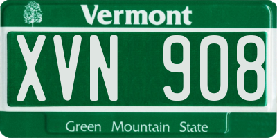 VT license plate XVN908