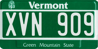 VT license plate XVN909