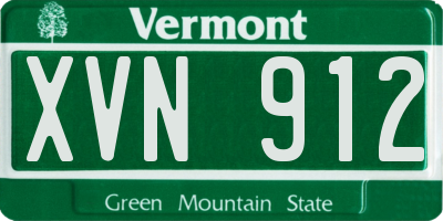 VT license plate XVN912