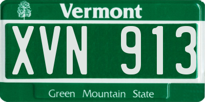 VT license plate XVN913