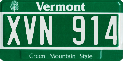 VT license plate XVN914