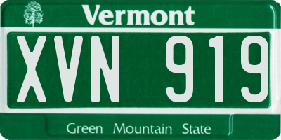 VT license plate XVN919