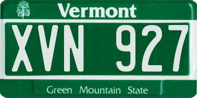 VT license plate XVN927