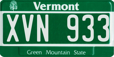VT license plate XVN933