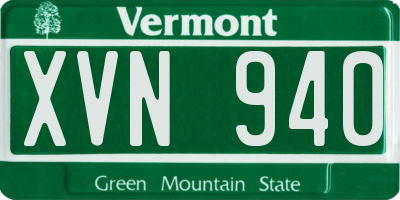 VT license plate XVN940