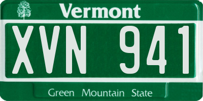 VT license plate XVN941