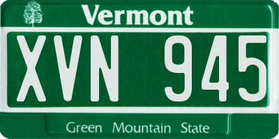 VT license plate XVN945