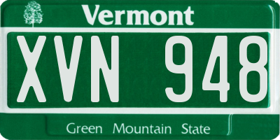 VT license plate XVN948