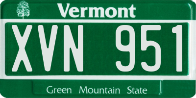 VT license plate XVN951