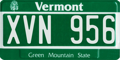 VT license plate XVN956
