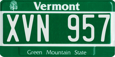 VT license plate XVN957