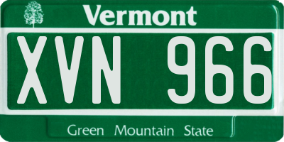 VT license plate XVN966
