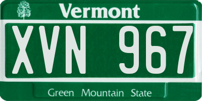 VT license plate XVN967