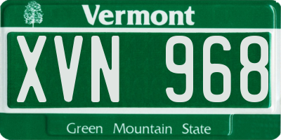 VT license plate XVN968