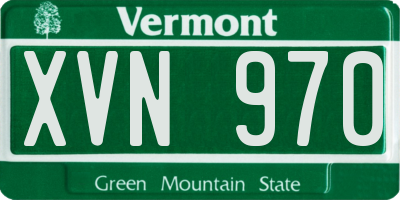 VT license plate XVN970