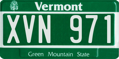 VT license plate XVN971