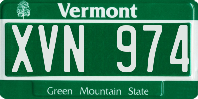 VT license plate XVN974