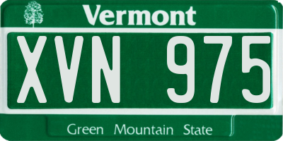 VT license plate XVN975