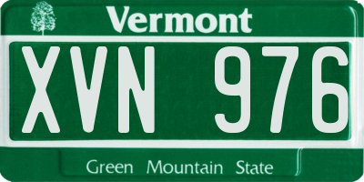 VT license plate XVN976