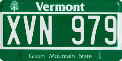 VT license plate XVN979