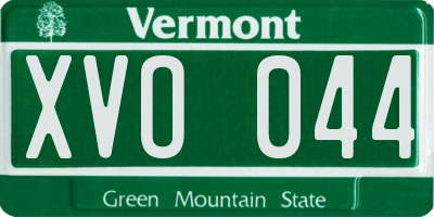 VT license plate XVO044