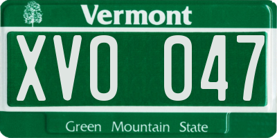 VT license plate XVO047