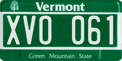 VT license plate XVO061