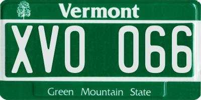 VT license plate XVO066