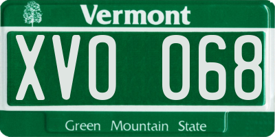 VT license plate XVO068