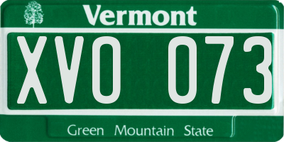 VT license plate XVO073