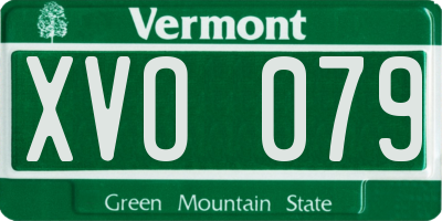 VT license plate XVO079