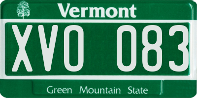 VT license plate XVO083