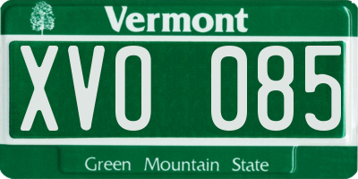 VT license plate XVO085
