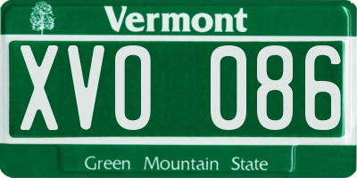VT license plate XVO086