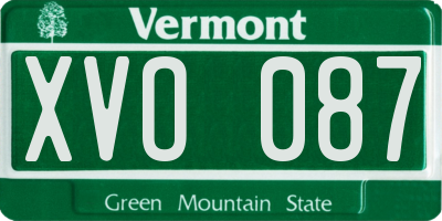 VT license plate XVO087
