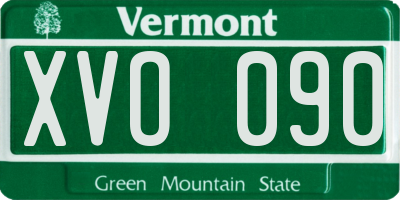 VT license plate XVO090