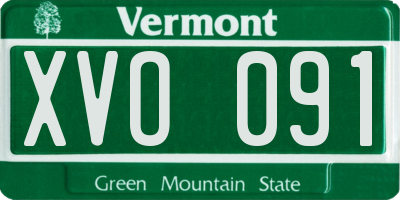 VT license plate XVO091