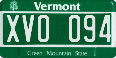 VT license plate XVO094