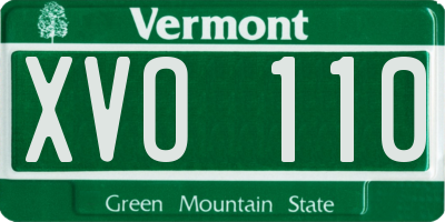 VT license plate XVO110