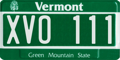 VT license plate XVO111