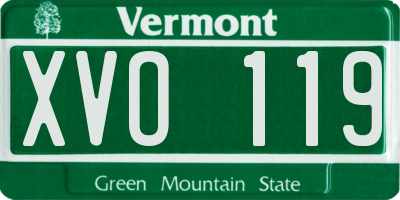 VT license plate XVO119