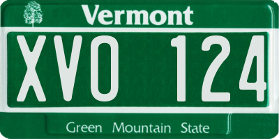 VT license plate XVO124