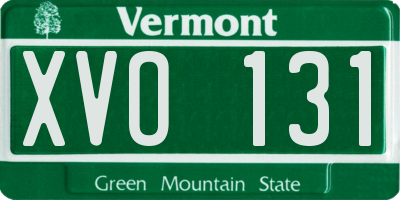 VT license plate XVO131