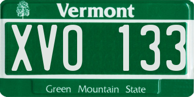 VT license plate XVO133