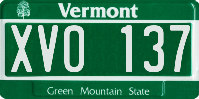VT license plate XVO137