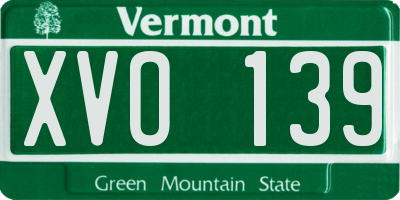 VT license plate XVO139